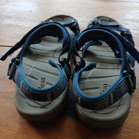 LL Bean Kids Size 2 Sandals Blue Aztec - Picture 3 of 7